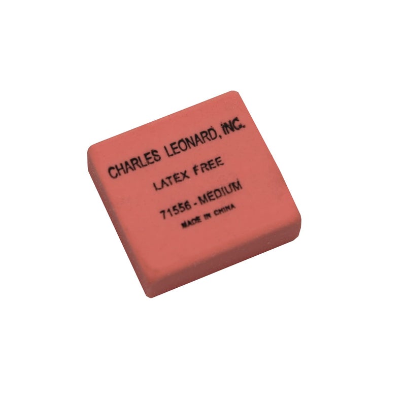 Charles Leonard Eraser, Synthetic, Latex Free, Block Shape, Medium, Pink, Box of 60 - Image 2
